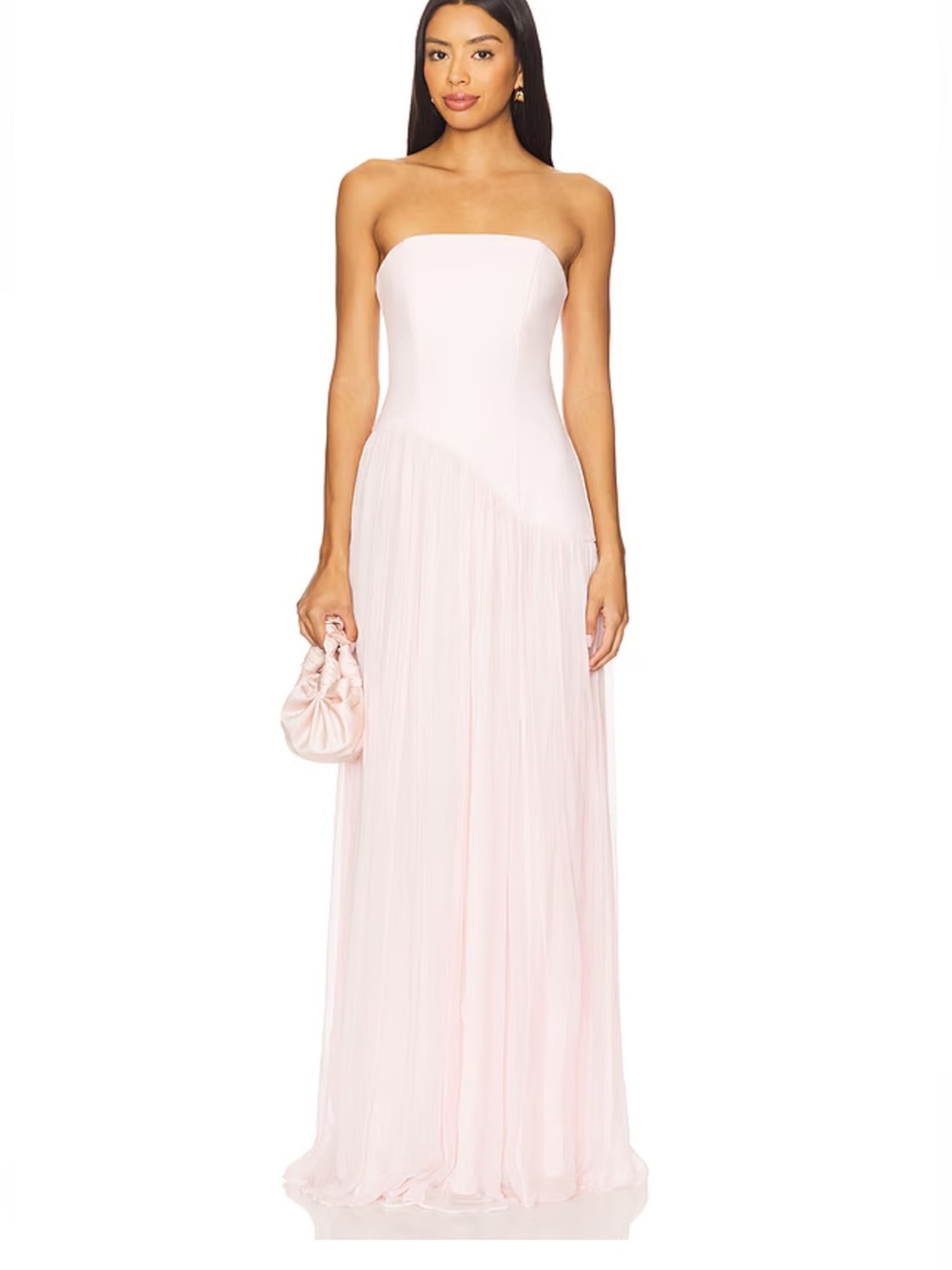 Lovers and Friends Alice Strapless Gown Light Blush Pink dress Revolve XS